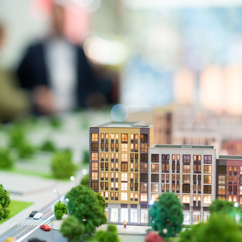 Miniature buildings, real estate